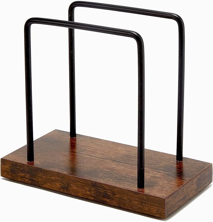Wood Napkins Holder with Metal Wire, Standing Napkin Holder by GOVOKOI