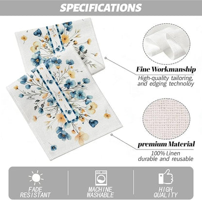 Bloom Flowers Floral Weeds Spring Table Runner, Elegant Farmhouse Decor | - Image 2