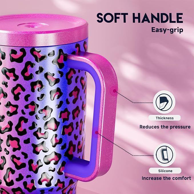 Meoky 30 oz Tumbler with Handle, Tumbler with Lid and Straw, Insulated - Image 7
