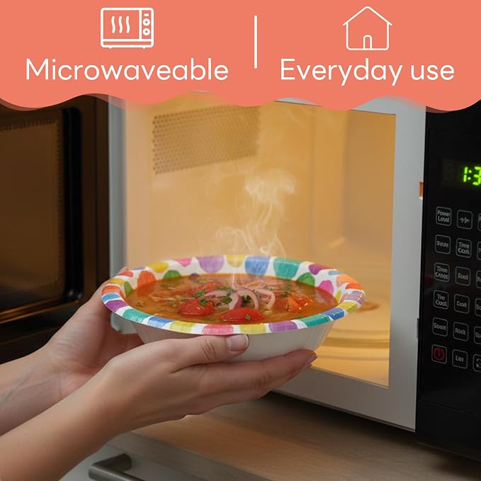 16oz Paper Bowls 30 Count, Disposable Bowls Soak Proof and Microwaveable - Image 4