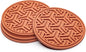 Drink Coasters for Tabletop Protection - Set of 4 No-Slip Silicone Rubber Coasters for Coffee Table, Desk & More - USA-Made Coasters for Drinks w/Liquid-Catching Grooves (Burnt Orange)