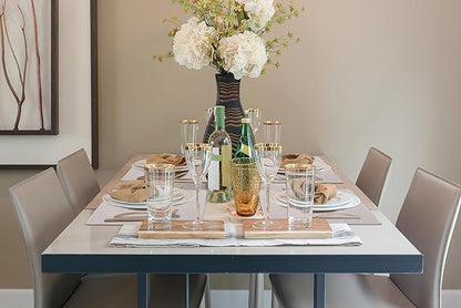homing Cotton Linen Placemats Set of 6, Cloth Washable Farmhouse Dining Table Mats for Indoors & Outdoors, Easy to Clean, Neutral Beige, 13 x 19 Inch