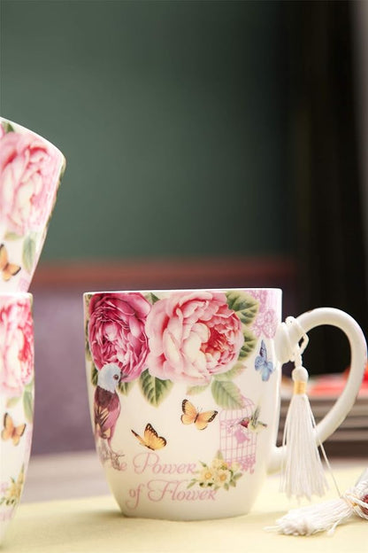 London Boutique Cups Mugs Set 4 Fine China Shabby Chic Vintage Retro Design in - Image 5