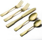 Alata Kate Champagne Gold Satin 40-Piece Silverware Set, Service for 8, Stainless Steel Flatware Set, Matte Polished Cutlery Set, Dishwasher Safe