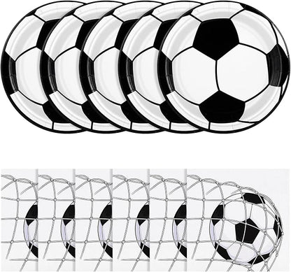 NatNarr 50 Pcs Soccer Plates and Napkins, Disposable Soccer Party Decorations by NatNarr