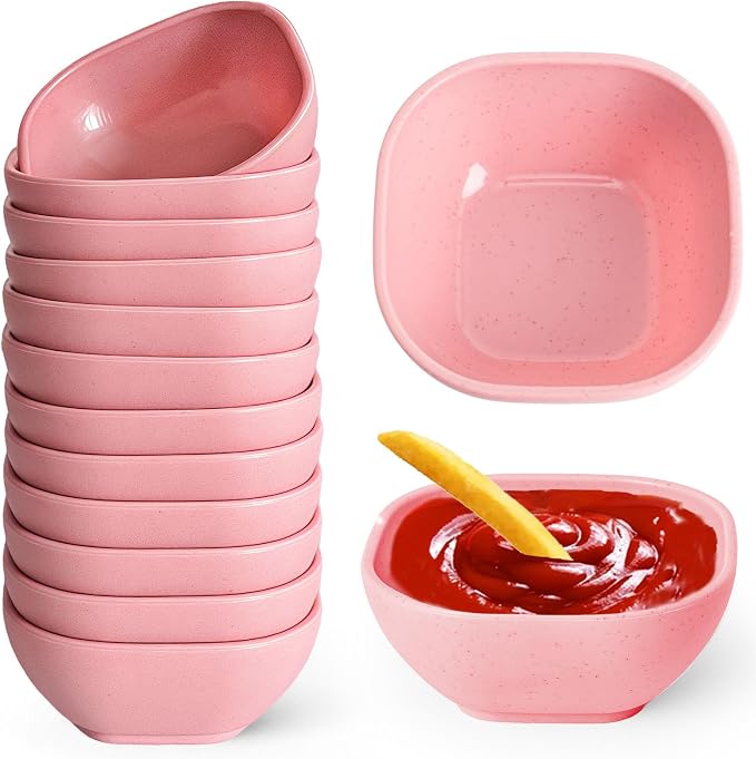 SHECIPIN 12 Pack Unbreakable Dipping Bowls, 4.5 OZ Soy Sauce Dishes，dipping by SHECIPIN