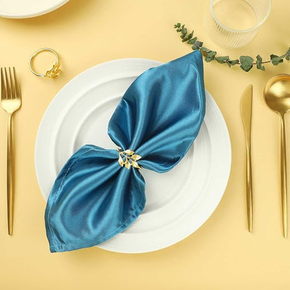 Gold Napkin Rings Set of 24, Shiny Zinc Alloy, Durable Polished Leaf Shaped - Image 6