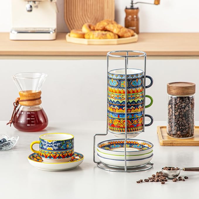 vancasso 8 Oz Bohemian Espresso Cups Set of 4 - Image 8
