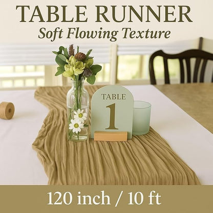 6 Pack Brown 10FT Cheesecloth Table Runner –120 Inch Rustic Gauze Table Runners - Image 2