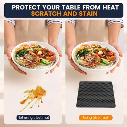 Silicone Trivet Mats 4 Heat Resistant Pot Holders Multipurpose Non-Slip Hot Pads - Image 5