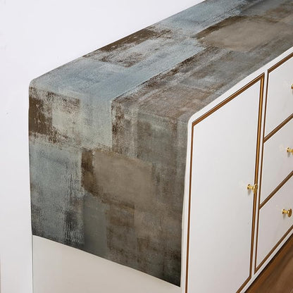 Grey and Brown Table Runner 13x72 Inch Modern Abstract Art Painting Kitchen - Image 3