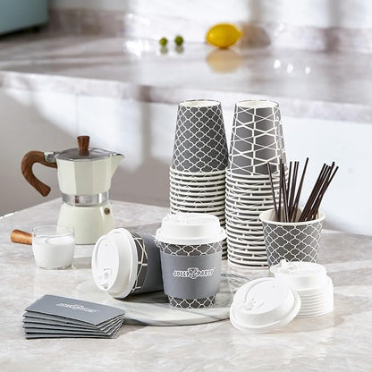 JOLLY PARTY 10 oz Paper Coffee Cups, Disposable Coffee Cups - Image 3