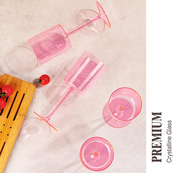 Ciaell 12 Pack Pink Plastic Wine Glasses - Image 6