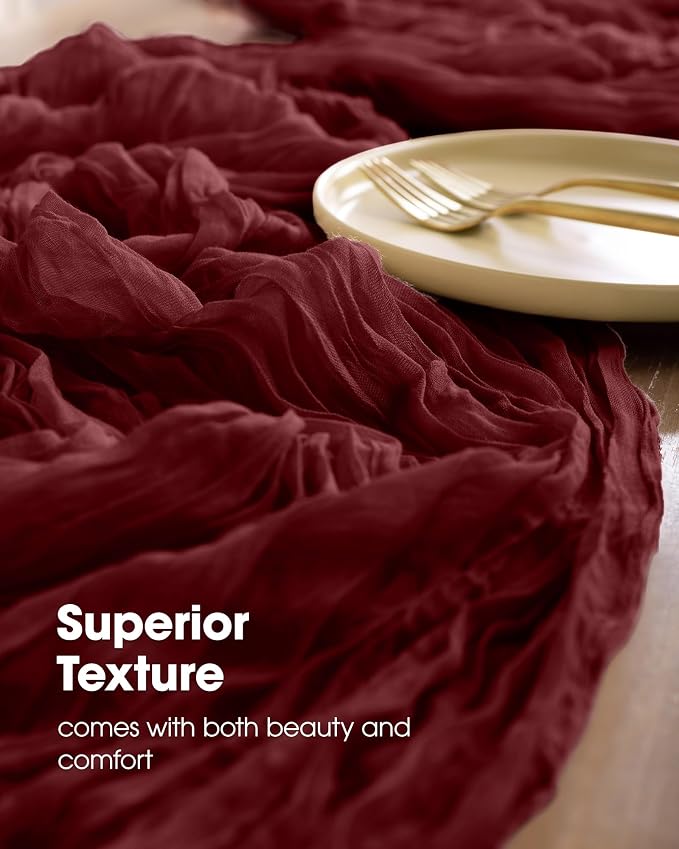 Pureegg 3-Pack Cheese Cloths Table Runner, Baby Shower, Wedding and Farmhouse - Image 3