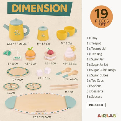 Tea Sets for 3-5 Girl Birthday Gift 3 Year Old Princess Party | Wooden Play - Image 2
