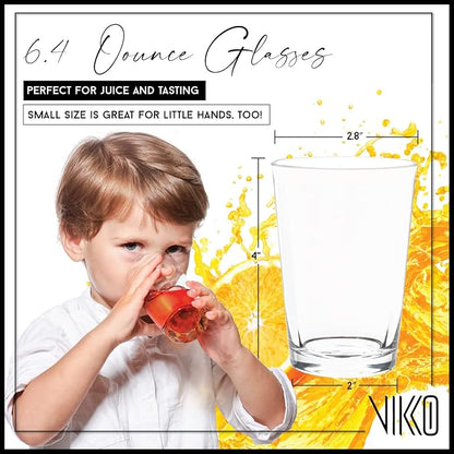Vikko Small Glasses, 6.4 Ounce Glass Cups, Heavy Base - Image 3