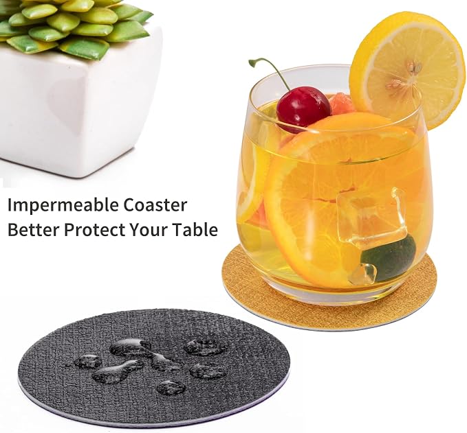 Faux Leather Drink Coasters - Image 2