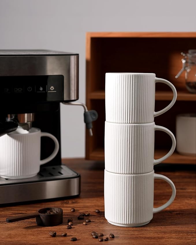 famiware Coffee Mug Set for 8, Star 12 oz Catering Mugs Cup Set - Image 5
