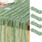 DeZerlor Sage Green Cheesecloth Table Runners 4 Pack Summer Boho Runners | by DeZerlor