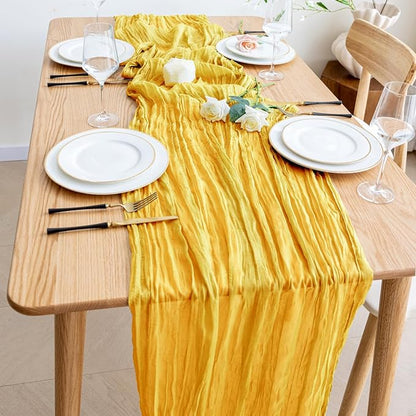 Cheesecloth Table Runner Gold 10FT Boho Gauze Runner, 12 Pack | 120 Inch Cheese - Image 6