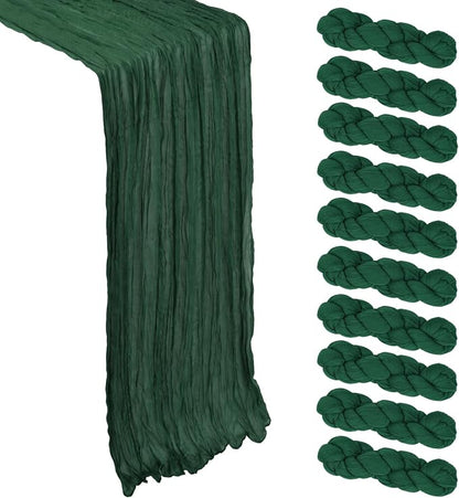 10 Pack 17 x 108 Inch Emerald Green Table Runner Cheesecloth | Gauze Cheese by Heneger