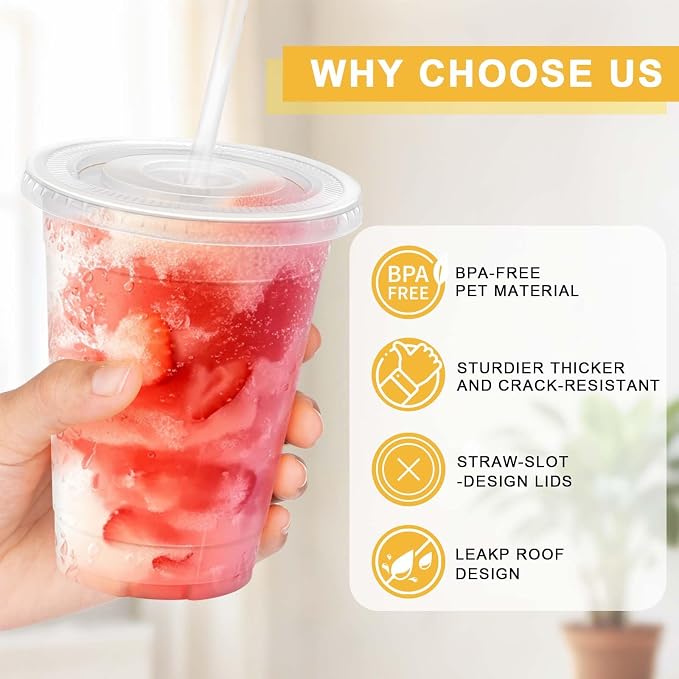 Clawsoff 16 oz 500 Count Disposable Plastic Cups - Image 3