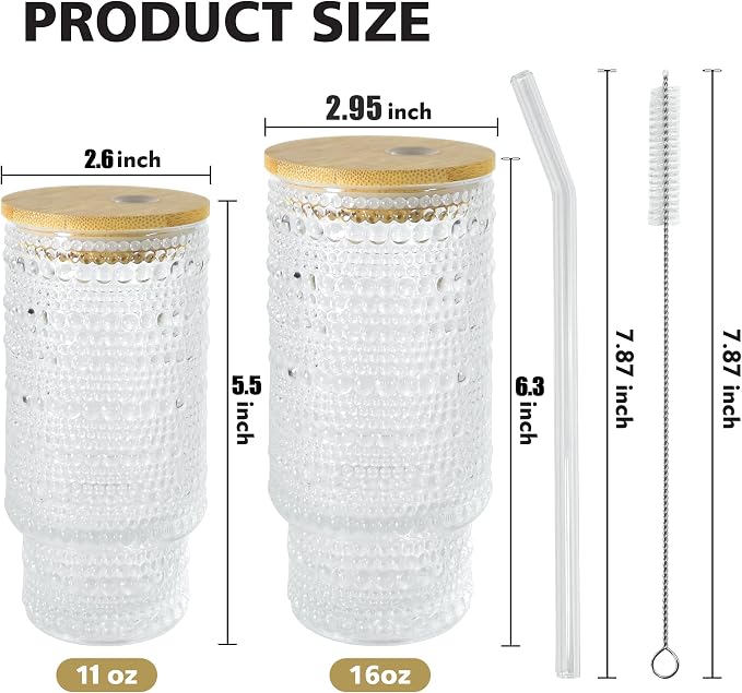 4 Pcs 11 oz Drinking Glasses Cups Set - Image 5