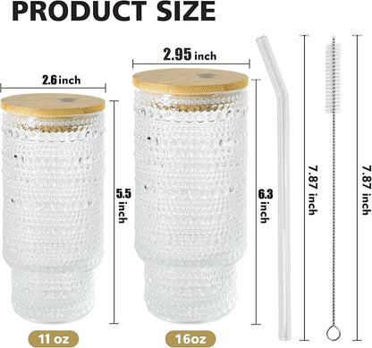 4 Pcs 11 oz Drinking Glasses Cups Set - Image 5