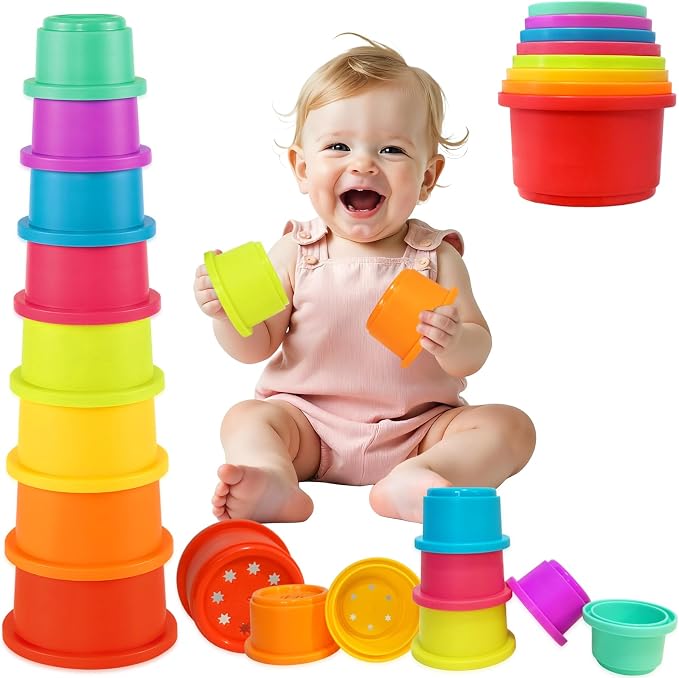 WEEJOYGAM Stacking Cups Baby Toys 6 to 12 months, Nesting Stacking Toys by WEEJOYGAM