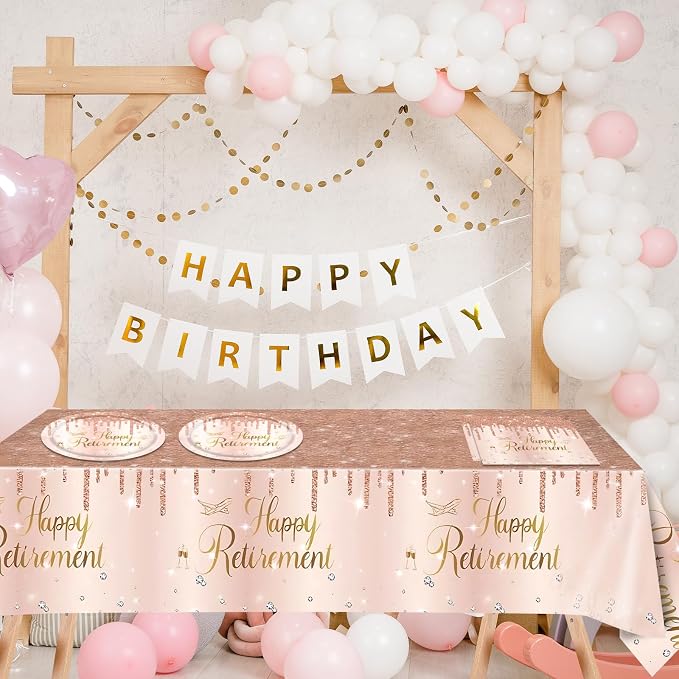 41Pcs Rose Gold Retirement Party Decorations Happy Retired Party Supplies - Image 6
