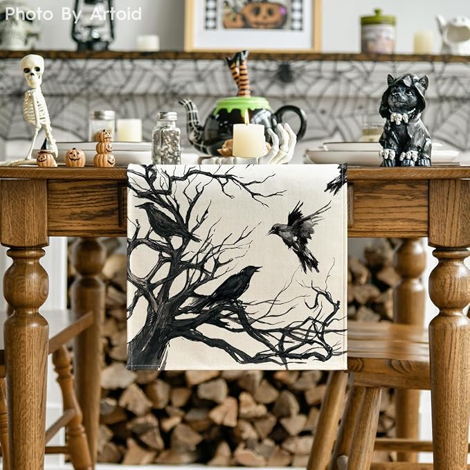 Artoid Mode 210 GSM Halloween Table Runner 13x120 Inch Home Party Decor | - Image 2
