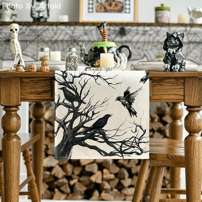 Artoid Mode 210 GSM Halloween Table Runner 13x120 Inch Home Party Decor | - Image 2
