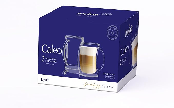 JoyJolt Caleo Collection Double Wall Insulated Glass Coffee Cups -13-Ounces - Image 4