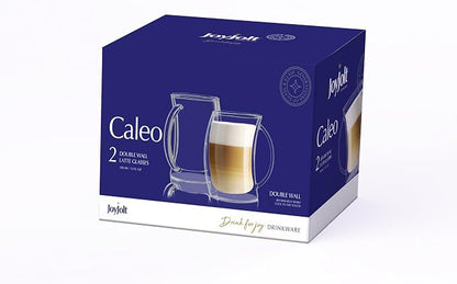 JoyJolt Caleo Collection Double Wall Insulated Glass Coffee Cups -13-Ounces - Image 4