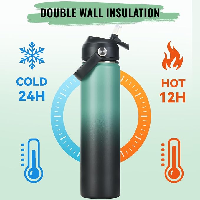 Fijinhom 24oz Insulated Stainless Steel Water Bottle, Wide Mouth Double Wall - Image 5