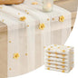 Artoid Mode Yellow Flower Pearl White Gauze Table Runner 10FT 6PC, Seasonal by ArtoidMode