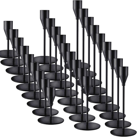 Black Taper Candle Holders for Wedding Table Centerpiece,Tall Taper Candlestick Holders Bulk Set of 27,Metal Candle Stick Holder Decor for Table or Mantel Centerpiece, Dinning, Party Home Decor