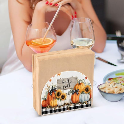 Pumpkin Napkin Holder for Table Kitchen Decor Acrylic Paper Napkin Holders for Tissue Dining Room Indoor Outdoor Party Holiday Accessories