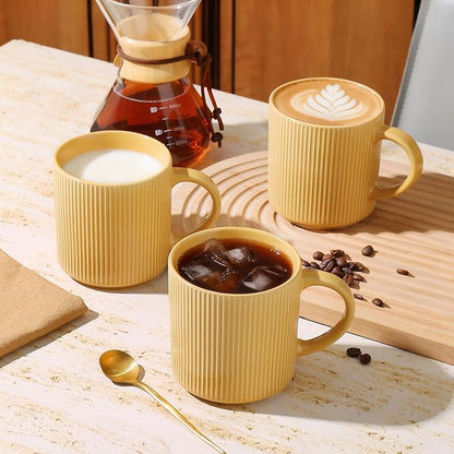 MONITO 16Oz Coffee Mugs Set of 6, Rustic Ceramic Coffee Cups Set - Image 3