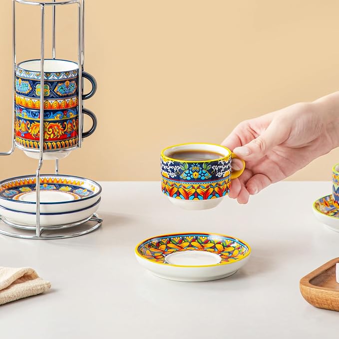 vancasso 2.5 Oz Bohemian Espresso Cups Set of 4 - Image 5