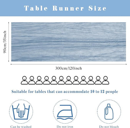 Dusty Blue Cheesecloth Table Runner 10FT Runner - Image 3