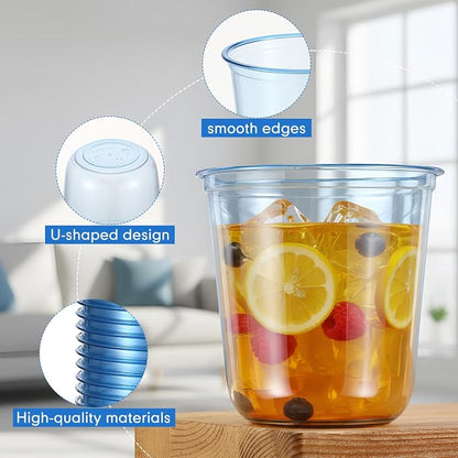 Ziliny 100 Pcs Disposable Stemless Glasses 12oz Crystal Plastic Wine Glasses - Image 4