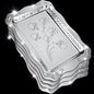 4 Pack 16.3" x 11.4" Large Silver Serving Trays for Dessert Table Stainless Steel Silver Platters Floral Engraved Mirror Serving Platters for Wedding, Cookies, Desserts, Party Food Display