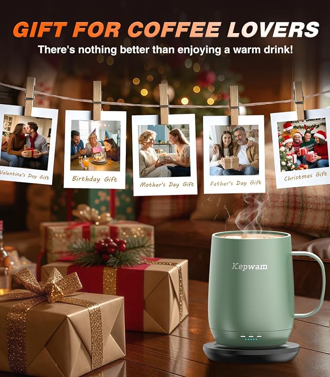 Kepwam Self-Heating Coffee Mug T2, 16oz Electric Heated Mug Hot Up to 149℉ | No - Image 6