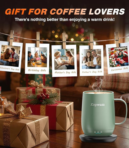 Kepwam Self-Heating Coffee Mug T2, 16oz Electric Heated Mug Hot Up to 149℉ | No - Image 6