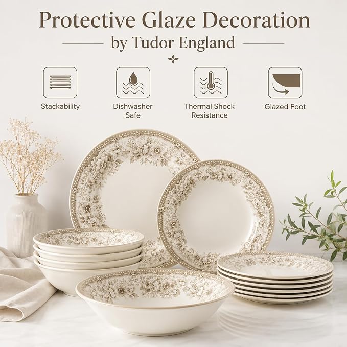 12-Piece Porcelain Dinnerware Set - Image 5