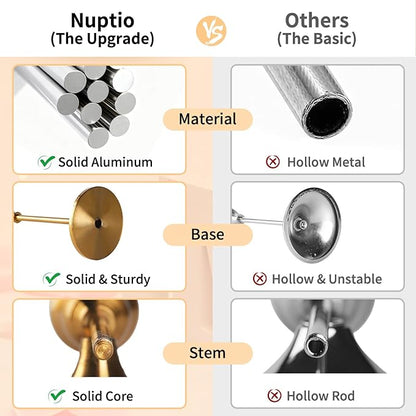 Nuptio Candlestick Candle Holders 30 Pcs Candle Stick Holder Gold Taper Candle Holder Candle Stand for Wedding Party Thanksgiving Halloween Birthday Mantel Baby Shower Table Centerpieces Decor