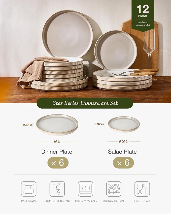 Famiware Star 12pc Stoneware Dinnerware Sets - Image 2
