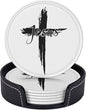 Jesus Cross Coasters for Drinks Set of 6, Round Leather Coaster by Unknown