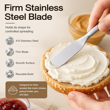 4 Pack Stainless Steel Butter Spreader Knives Jam Cream Spread Utensils | - Image 4